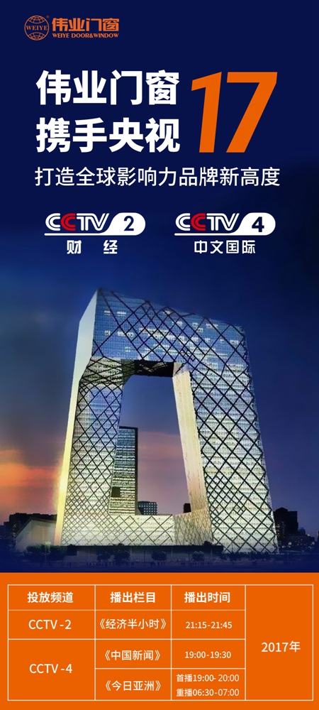 伟业门窗17携手央视，打造全球影响力品牌新高度！