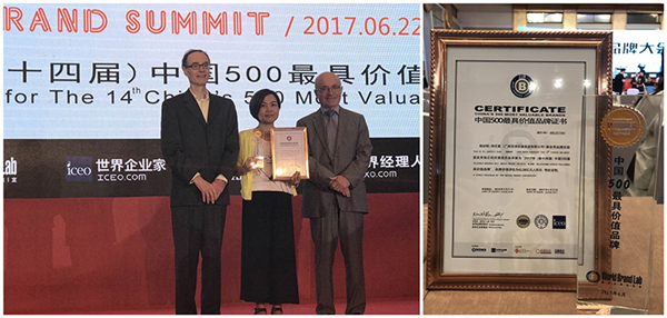 2017年中国500最具价值品牌发布诗尼曼实力入榜