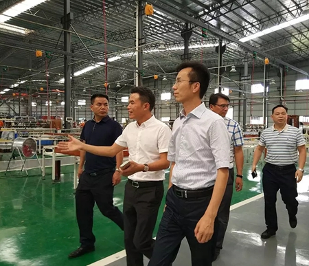 江西省安义县领导莅临百利玛门窗参观指导