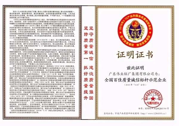 【重磅】质量强企，广东伟业铝厂集团连荣质量三项大奖