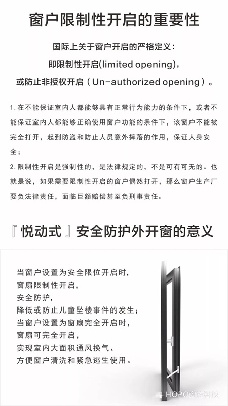 HOPO好博窗控:『悦动式』安全防护外开窗 HOPO好博窗控:『悦动式』安全防护外开窗