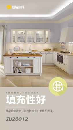 展辰推出橱柜UV喷涂白底ZU26012新品 展辰推出橱柜UV喷涂白底ZU26012新品