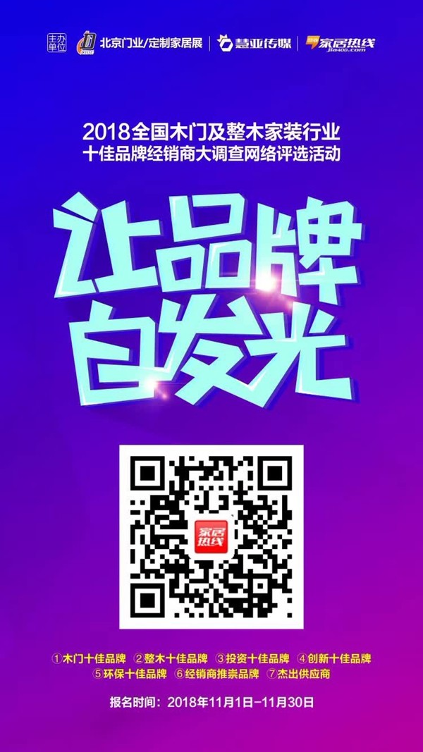 木门与整木家装行业经销商大调查|富几家居参加十佳品牌网络评选活动