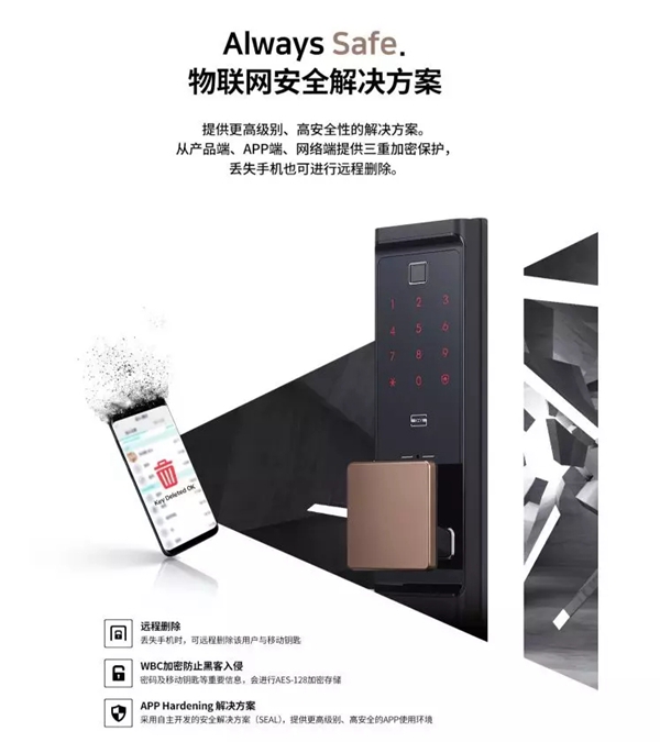 三星智能锁让你享受更高水平的品质生活