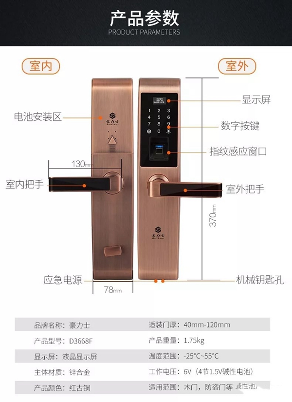 豪力士智能指纹锁，化繁为简，智能生活！