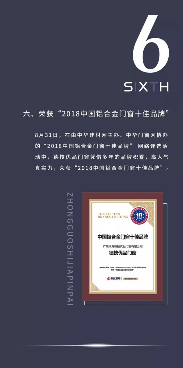 德技优品门窗2018年重要事件大盘点!