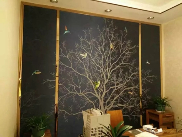 乾庄刺绣墙布教你怎么搭配各种色系的背景墙