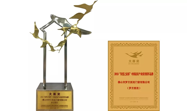 罗兰西尼门窗2018年荣获多项奖项，未来将继续“追求完美”！