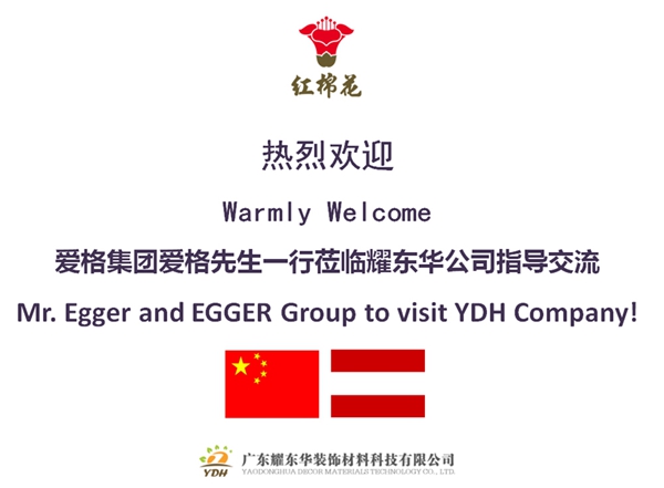 红棉花板材迎来界知名企业爱格集团爱格先生一行参观交流！