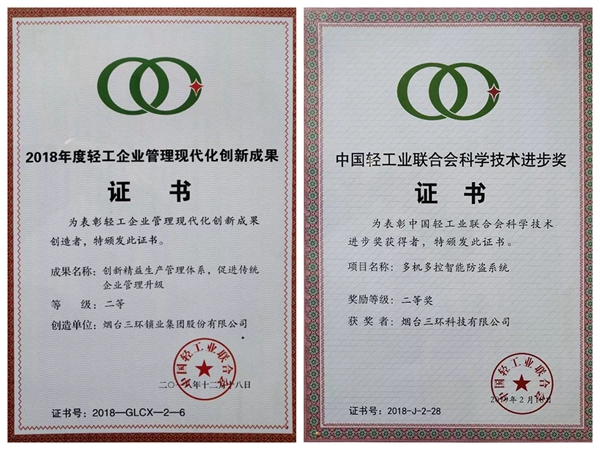 三环锁业凭借两项研究成果斩获全国轻工业大奖!