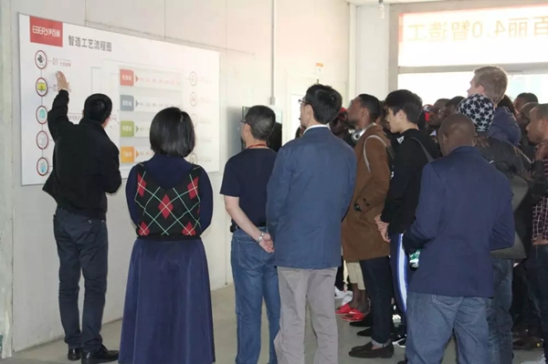 伊百丽全屋定制总部迎来国际友人的参观学习