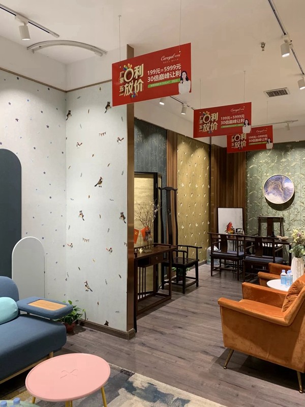可罗雅墙布“厂家0利 五一放价”活动全国联动，山西太原专卖店首日荣膺销冠！