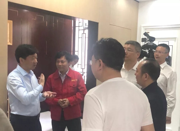 中共江山市委童书记一行领导莅临顾家木门展厅参观视察！
