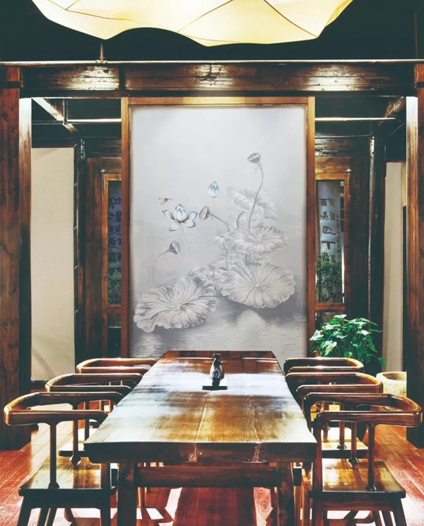 红宝石墙布：荷在家中，和从中来
