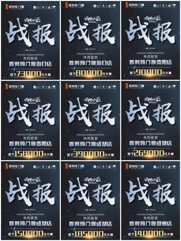 百利玛门窗西部战区“百团大战”活动进行中 单店销售突破百万