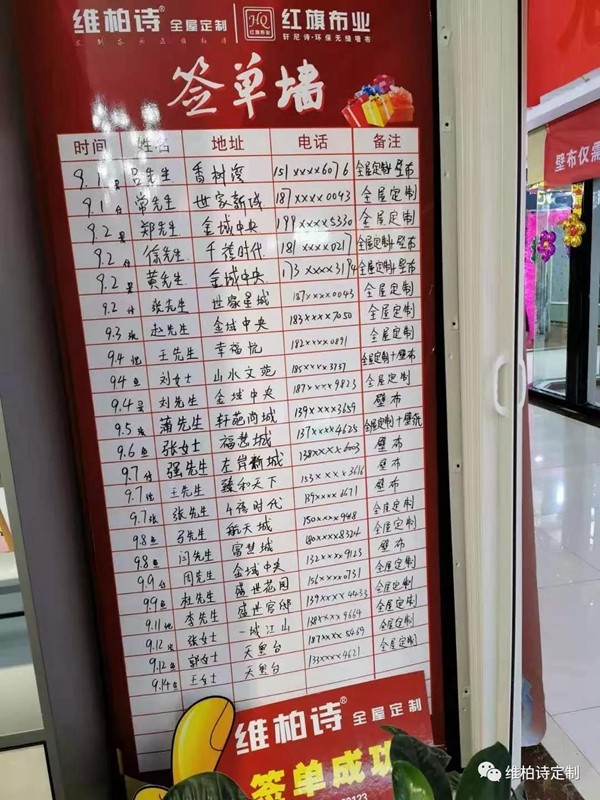 维柏诗全屋定制宝鸡店9月15天活动突破78万