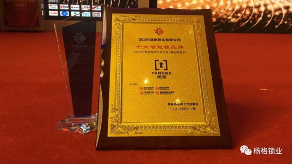 杨格实至名归荣获中国十大智能锁品牌