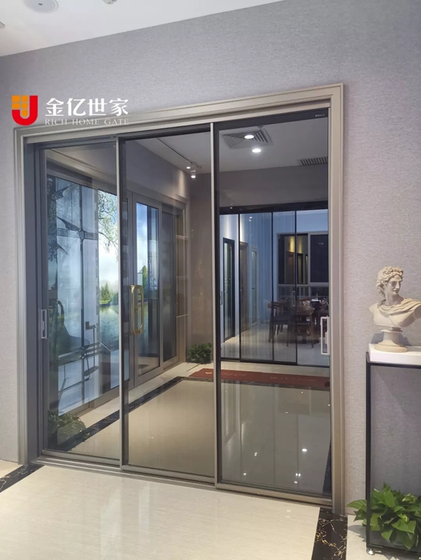 金亿世家门窗新品窄边三轨联动推拉门正式上线