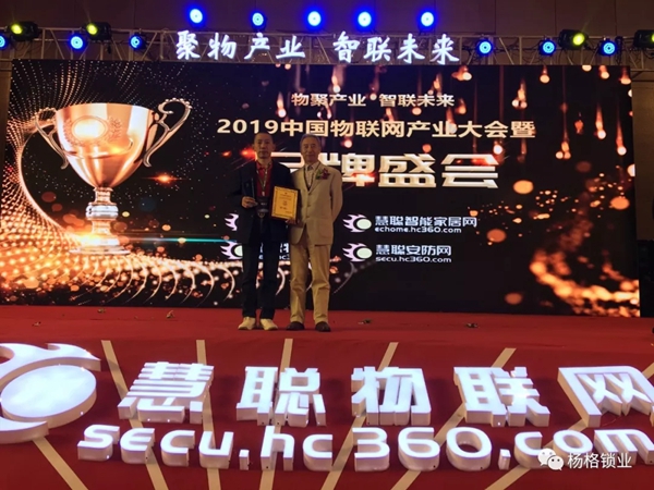 杨格实至名归荣获中国十大智能锁品牌