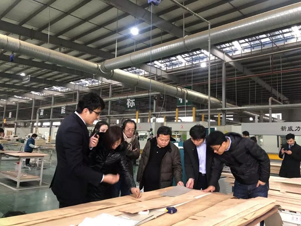 中铁建济南德盛和置业董事一行人莅临兔宝宝木门参观交流