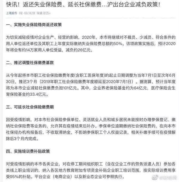 疫情当前 | 各地中小企业扶持政策纷纷发布，看看有你所在的城市么？ 