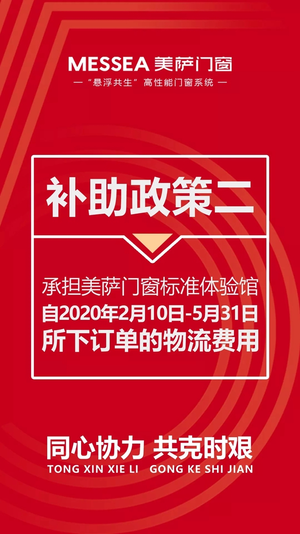 美萨门窗五大政策助力终端抗“疫”