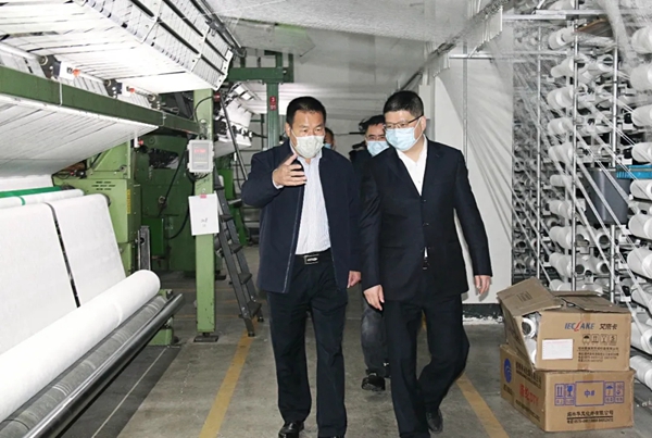 欣明集团总部迎接绍兴市柯桥区区委书记沈志江一行莅临考察调研