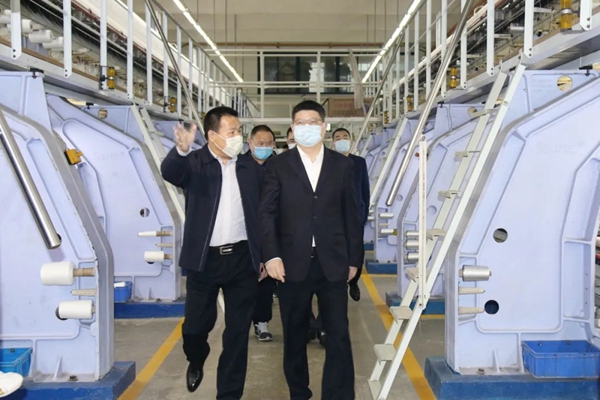 欣明集团总部迎接绍兴市柯桥区区委书记沈志江一行莅临考察调研