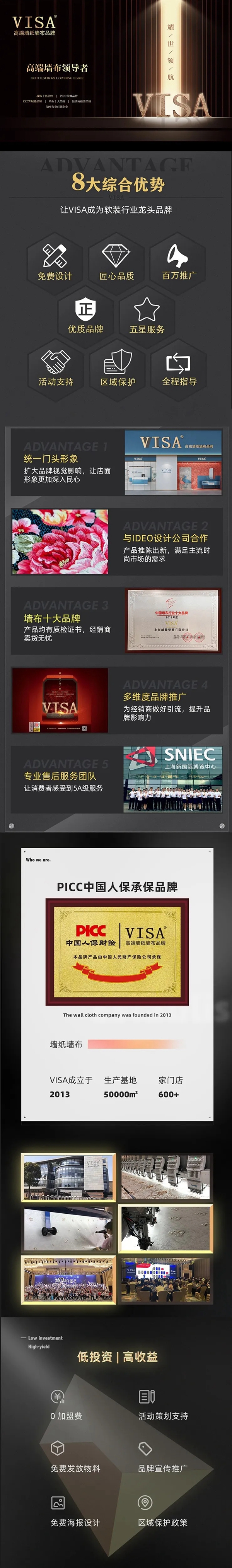 VISA高端墙纸墙布直播加盟季签单破百家