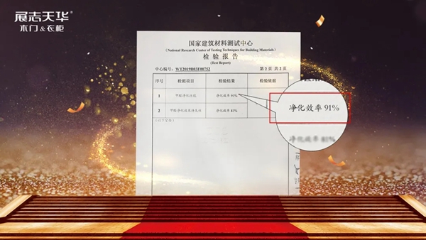 经展志天华家居集团申报 净化木门除醛功能《国检报告》正式发布