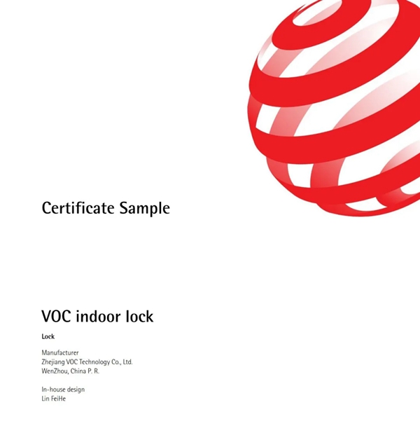 VOC智能门锁AX系列荣获德国红点奖