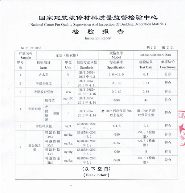 简一全屋定制顺利通过国家建筑装修材料质量监督检验中心产品质量检测