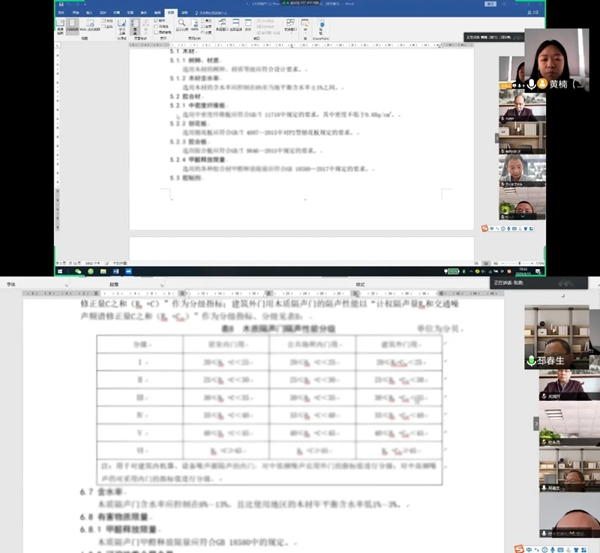 中国木门窗协会社团标准《木质隔声门》起草组视频会议圆满召开