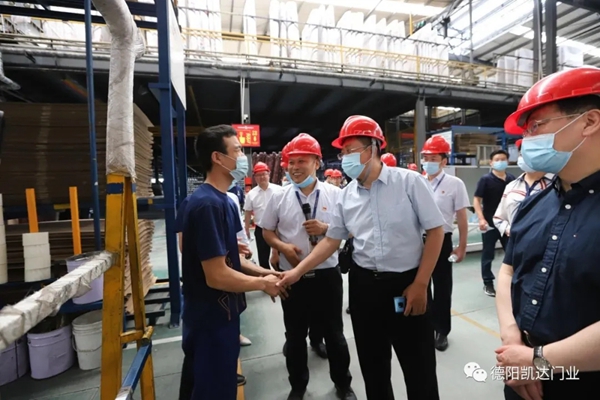 德阳凯达门业欢迎人社部就业促进司副司长陈勇嘉一行莅临调研
