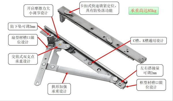雷圭蒂门窗五金精品之——交剪式防尘坠超重型铰链