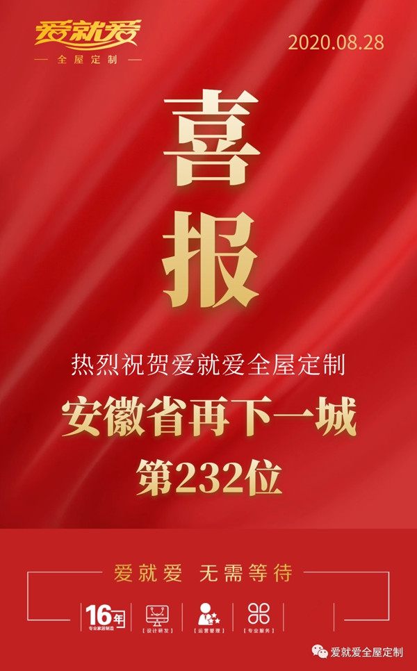 爱就爱全屋定制成功签约安徽省经销商一名