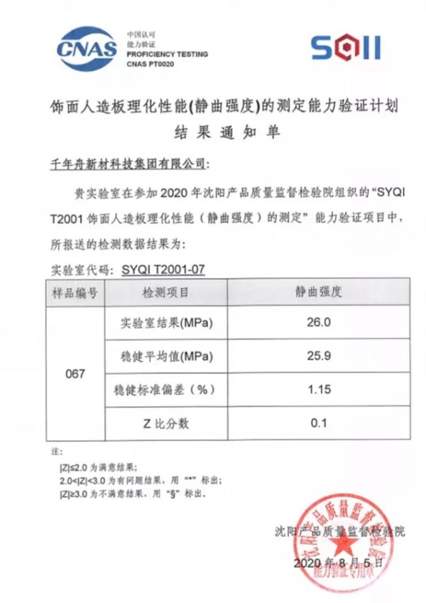 千年舟·柏菲伦检测中心检测能力再次获得认可
