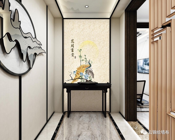 云锦绘墙布:一面背景墙 撑起一个家的颜值