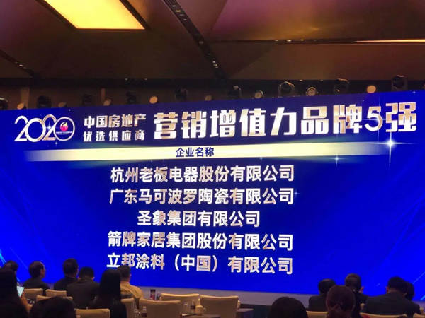 圣象集团荣获2020中国房地产优选供应商营销增值力品牌5强