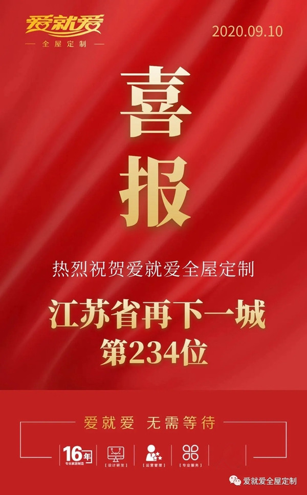 爱就爱全屋定制成功签约南通王总 江苏省再下一城