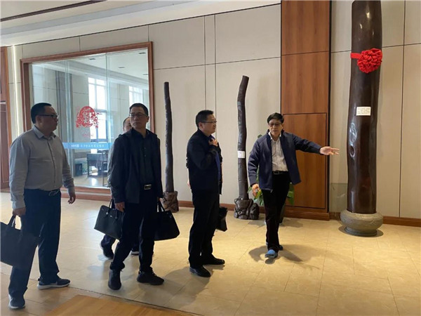 艾格木精装顶墙迎接县领导莅临参观指导工作