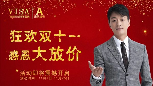 VISA高端定制软装双十一感恩大放价11月1日即将开启！
