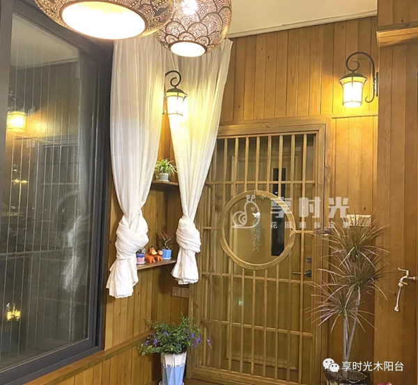 享时光花园阳台定制：阳台变成茶室，她感受到了真正的舒适
