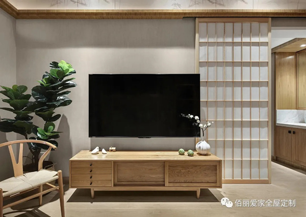 佰丽爱家全屋定制：98㎡木质禅意日式