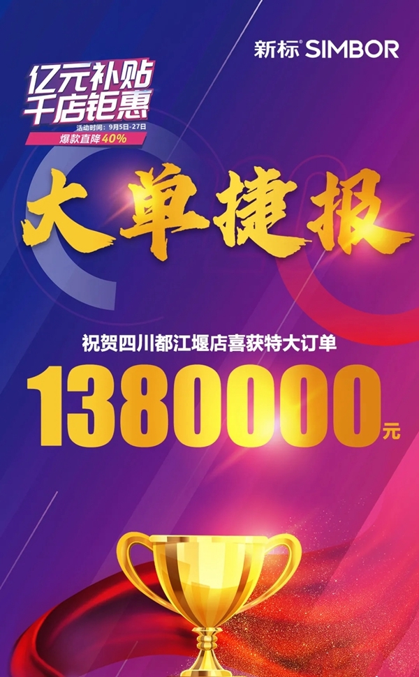 新标门窗斩获138万终端大订单 树立行业新标榜