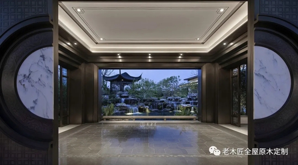 老木匠全屋原木定制：中式营销中心原木整装定制，醇香古韵的东方魅力！