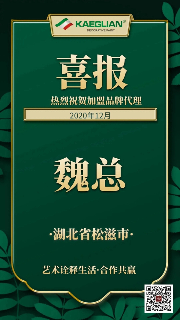 湖北松滋市魏总加盟卡伊莲艺术涂料