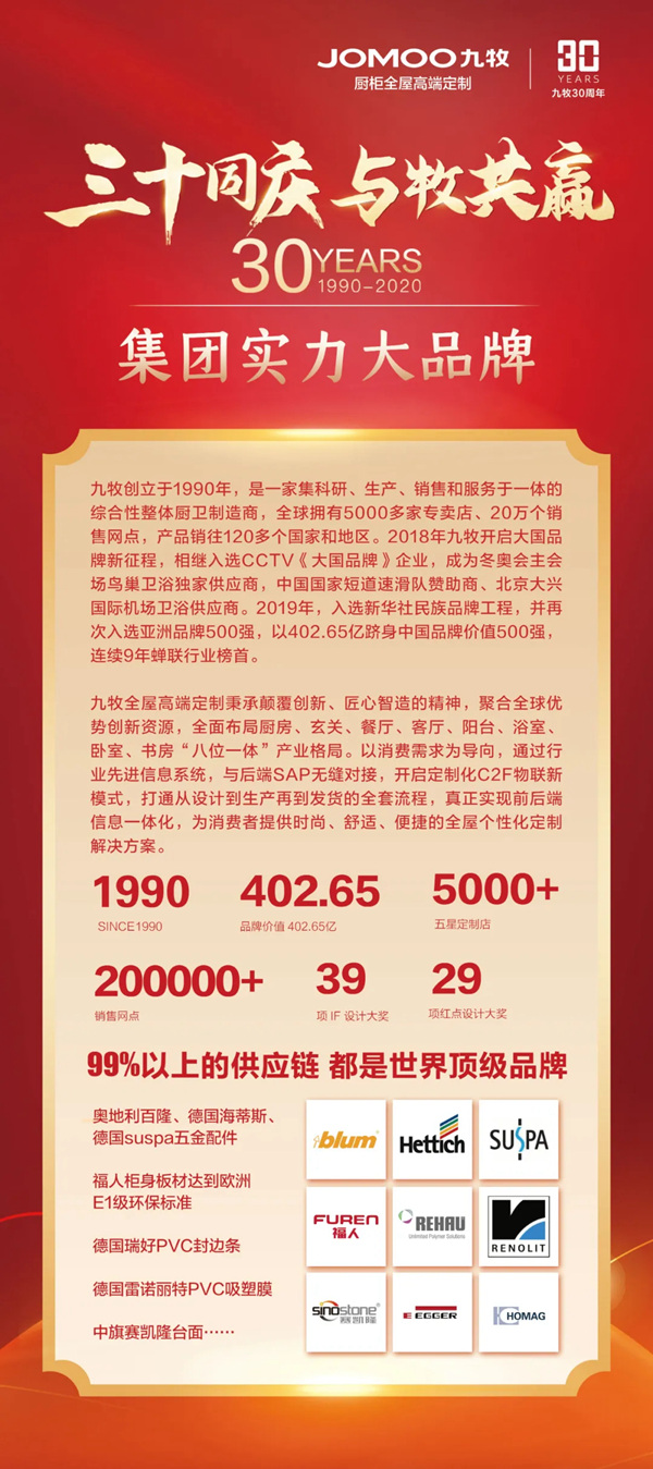 三十同庆，与牧共赢丨九牧全屋高端定制年会钜惠招商火热来袭
