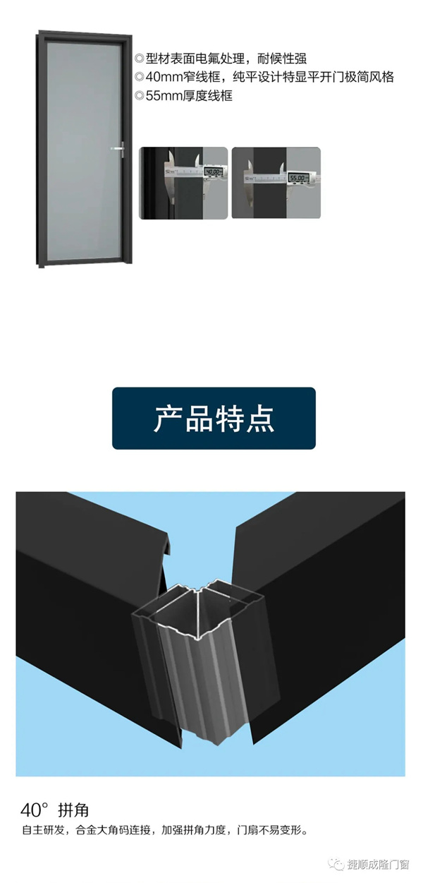 捷顺成隆门窗：炫美平开门 
