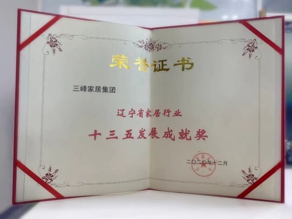 三峰家居斩获“十三五发展成就奖”